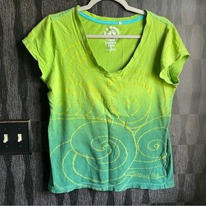 Hang Ten Vintage t-shirt green v-neck xl